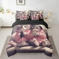 thumbnail image 3 of Feelyou Kawaii Couple Cat Twin Bedding Sets 7-Piece, Cute Kitten Lover Bedding Comforter Set, Teens Kids Boys Girls Reversible Sheet Sets, Luxury Bedroom Decor, 3 of 9
