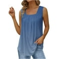 thumbnail image 5 of Wiyuqeen Womens Side Split Tank Tops Classic Fashion Marble Printed Blouses Baggy Pleated Square Neck T-shirts Elegant Summer Sleeveless Graphic Tees, 5 of 5