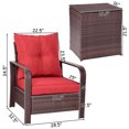 thumbnail image 2 of 3pcs Rattan Wicker Patio Bistro Furniture Set Chairs Storage Table W/Cushion NEW, 2 of 10