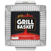Grillaholics Stainless Steel Vegetable Grill Basket with Built-In Handles