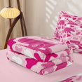 thumbnail image 5 of catabedysis Camo Camping Zipper Full Size Comforter Sets with Fitted Sheet and 2 Pillowcases For Girls,Wildlife Camper Pattern Zipper Bedding Set,Pink White,Pink Reversible,4 Pieces, 5 of 7