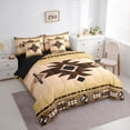 thumbnail image 4 of Manfei Hippie Aztec Adult 7pcs Bedding Comforter Set, Tribal Bohemian Style Queen Bedding Sets, Burly Wood Abstract Reversible Queen Sheet Sets, Lightweight Room Decor, 4 of 8