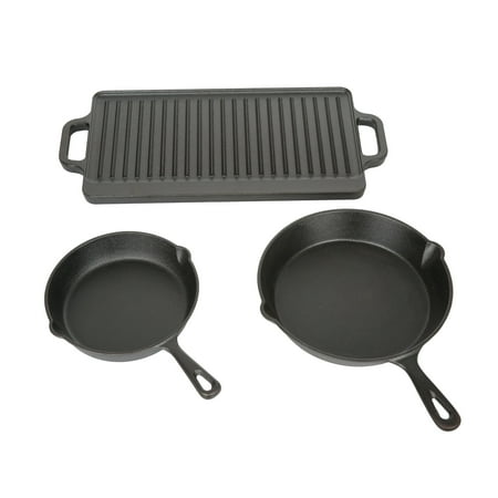 Ozark Trail 3 Piece Cast Iron Skillet Set With (Best Deals On Cast Iron Cookware)