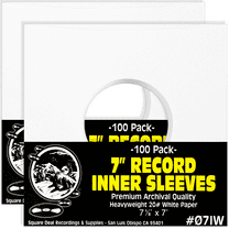 Archival Quality Acid-Free Heavyweight Paper Inner Sleeves for 7" Vinyl Record