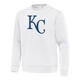 thumbnail image 2 of Men's Antigua White Kansas City Royals Relevant Lightweight Pullover Sweatshirt, 2 of 3