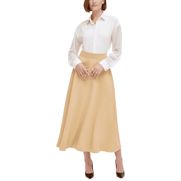 DKNY Womens Long Skirt Camel 12