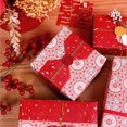 thumbnail image 2 of Nvzi flowers, gifts, gift box decorations, gifts, flower packaging paper, (red patterned packaging paper, 70 * 50cm, red), 2 of 4