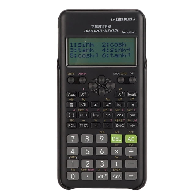 Calculadora científica Bling Bling para estudiantes negra con batería AAA