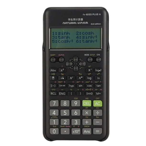 Calculadora científica Bling Bling para estudiantes negra con batería AAA