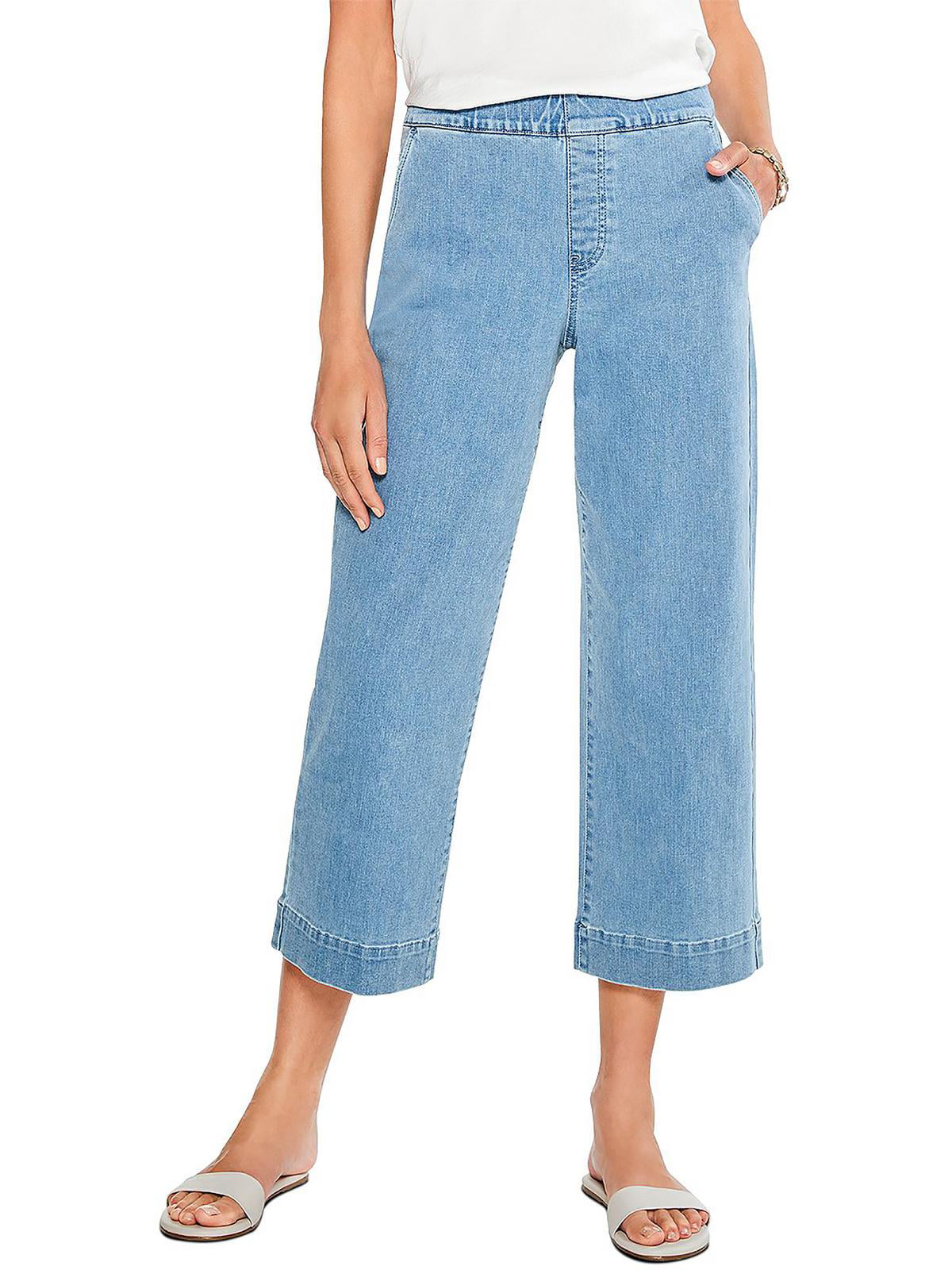 Nic + Zoe Womens Denim Stretch Wide Leg Jeans - Walmart.com