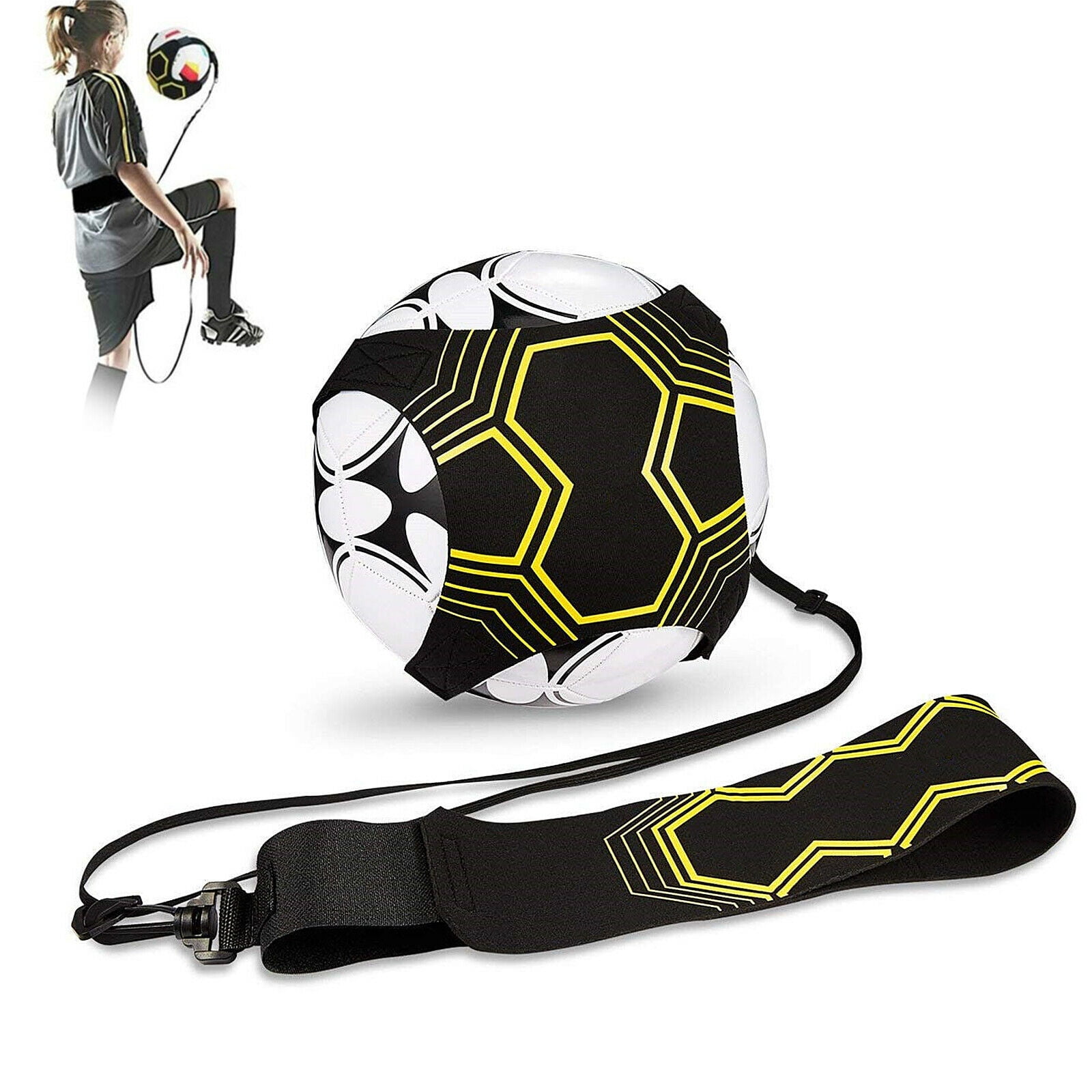 Football Kick Trainer Skill Soccer Training Equipment Adjustable Waist Belt 