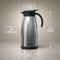thumbnail image 2 of SUNHOUSE Thermal Coffee Carafe, 1.4L (47 oz), Stainless Steel, Double Wall Vacuum Insulated, 12-Hour Hot and 24-Hour Cold, Beverage Server for Milk & Coffee, 2 of 10