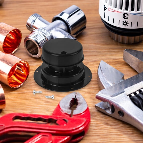 DRAFIDEEP Rv Roof Vent Cover Replacement Black Plastic Cap with Screw Set