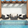 thumbnail image 2 of Boyel Living 4 Pieces Patio Furniture Sets Rattan Chair Wicker Conversation Sofa Set for Outdoor Backyard Porch Garden, Beige, 2 of 9