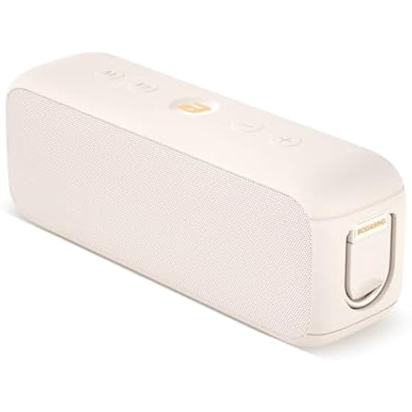wonima11 G6 Bluetooth Speaker, Portable Wireless Speakers with 30W Punchy Sound, 35H Playtime, IPX6 Waterproof, Bluetooth 5.3, Built-in Mic, EQ, TF-Card, AUX, USB Stick for Outdoors Hiking (Beige)