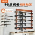 thumbnail image 2 of VEVOR Gun Rack, Wood Gun Rack Wall Mount, Gun Display Rack holds 5 Rifles, Shotguns, 132 lb Heavy Duty Wall Storage Display Rifle Rack with Soft Padding, 2 of 9