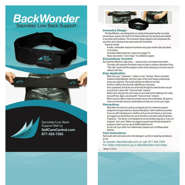 Back Wonder Sacroiliac Support Belt for SI Joint Pain Relief
