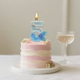 thumbnail image 4 of 3pcs Birthday Candle Blue Pearl Mermaid Tail Birthday Number Candles,Birthday Candles Design Cake Birthday Party Wedding Anniversary Celebration Supplies（Number 0-9） F, 4 of 6