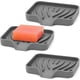 thumbnail image 1 of Jaboneras para Baño, Paquete de 3, Soporte para Jabón, Bandeja, Escurridor de Silicona Flexible para Ducha, para jabón o Esponja, Accesorios para Cocina y Baño (Gris), 1 of 4