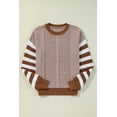thumbnail image 5 of Ushdele Embrace the Trend with Our Chic Brown Stripe Sweater!, 5 of 8