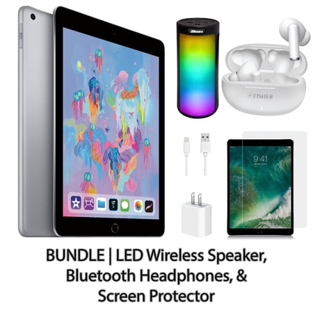 Apple iPad 6 9.7" Tablet Bundle, 32GB, Wi-Fi, Space Gray (Refurbished)