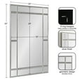 thumbnail image 2 of Kate and Laurel Westgate Transitional Windowpane Rectangle Wall Mirror, 20 x 30, Silver, Sophisticated Glam Rectangular Mirror for Wall Decor with Slight Bevel and Unique Overlay, 2 of 8