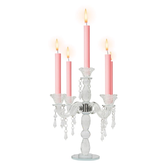 Miumaeov 5-head Candle Holder Crystal Candelabra Tabletop Centerpieces For Wedding Party Event Decoration