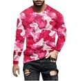 thumbnail image 3 of COSFO Crew Neck Tshirts Shirts for Men Casual Long Sleeve Pink Camouflage Tops Drop Shoulder Loose T-Shirts Men's Shirts, 3 of 6