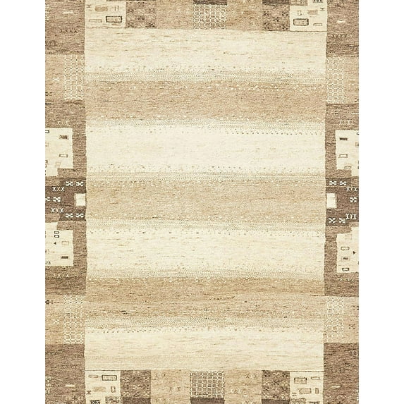 Ahgly Company Machine Washable Indoor Rectangle Abstract Brown Sand Brown Area Rugs, 6' x 9'