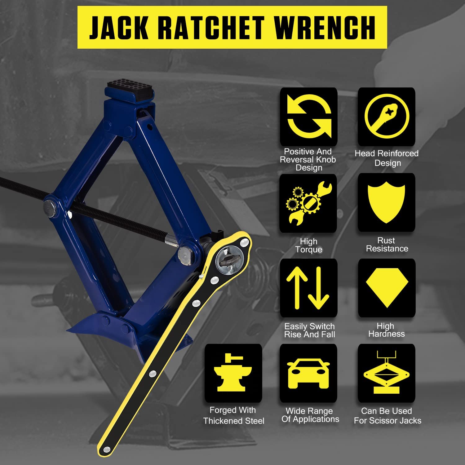 TorSor 3-Pack Jack Ratchet Wrench Adapter Plates - Car Jack Lug Wrench Converter - View #7