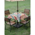 thumbnail image 4 of Outdoor Tablecloths with Umbrella Hole & Zipper, Abstract Beach 54x54 Inch Square Tablecloths, Summer Colorful Coastal Ocean Sea Wave Waterproof Table Cloth, Patio/Pool/Picnic Table Covers, 4 of 8
