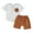 Brown, variant on Bagilaanoe 2pcs Toddler Baby Boy Shorts Set Contrast Color Short Sleeve T Shirt Tops + Shorts 6M 12M 18M 24M 3T Kids Casual Summer Clothes