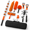 Orange-24 FT, variant on Blue 12 FT Telescoping Extension Pole Multi-Purpose High Reach Duster Kit