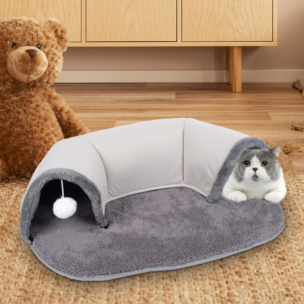 Túnel para gatos Salvador y cama de juguete para gatos de interior cojín multifuncional para dormir para perros suave con bola