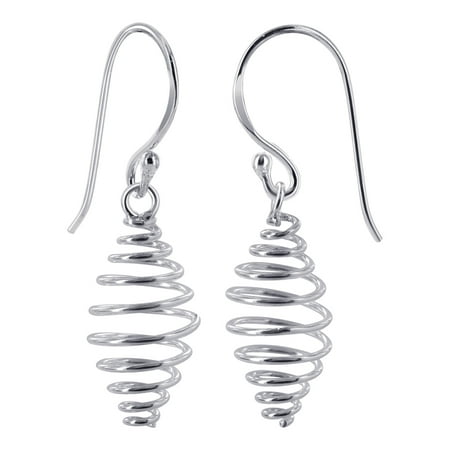 50 Sterling Silver Findings Gem Avenue 925 Sterling Silver Dangling Coil Spring Dangle Earrings with French Wire Findings ()