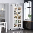 thumbnail image 3 of Jopath Open-Door Kitchen Pantry Storage Cabinet,Multilevel Pantry Storage Cabinet Side Cabinets for Kitchen,Living Room,Wh, 3 of 7