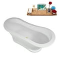 thumbnail image 5 of 66" Streamline B-308-84-PBR Soaking Freestanding Tub and Tray With Internal Drain in Polished Brass, 5 of 10