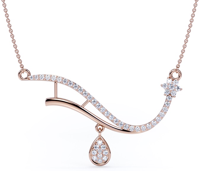 Gold Diamond Pendant Necklace - Diamond 