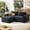 Black-Loveseat, variant on 80" Loveseat Sectional Sofa, Asofer L-Shaped Corduroy Upholstered Couch With Ottoman for Living Room, No Assembly Boneless Sofa, Black