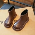 thumbnail image 5 of NAISIBABY Ankle Boots for Girls, Waterproof Non-Slip Low Heels Zipper Kids Faux Leather Mid-Calf Boots Brown 2(Big Kids), 5 of 9