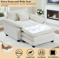 thumbnail image 7 of Gexpusm 40" Chenille Accent Chair with Ottoman - Ultra-Comfy Single Sofa Chair for Living Room, Bedroom & Apartment, Beige, Ideal for Reading and Relaxing, 7 of 7