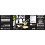NutraBio Classic Whey Protein Powder- 25G Protein Per Scoop - Full-Spectrum Amino Acid Profile - No Fillers, Artificial Colors, Preservatives - Low Glycemic Index - (Cake Batter, 2 Pounds)