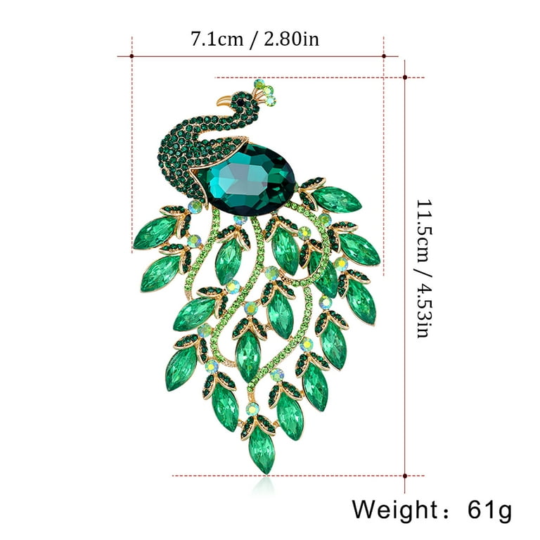 Flower Brooches for Women Vintage Animal Jewelry Corsage Green Party  Diamond Alloy Pin Brooch Brooches for Women Fashion Large