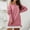Pink, variant on QUINDOS Winter Sweatshirts Women Oversized Tunic Solid Color Long Sleeve Cold Shoulder Crewneck Pullover Tops