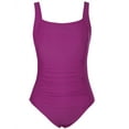 thumbnail image 2 of Mycoco Women's One Piece Swimsuit Shirred Tummy Control Bathing Suit Tank Modest Swimwear, 2 of 5