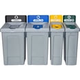 thumbnail image 5 of 23 Gallon Recycling Station Bin, Modular Waste Container with Lid Insert, Billboard Sign & Label Kit, Commercial Recycling System, Cans, 5 of 5