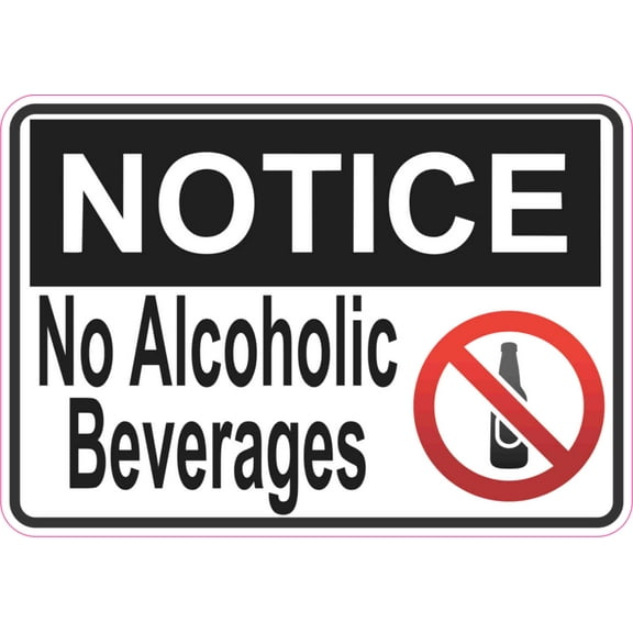 5in x 3.5in No Alcoholic Beverages Sticker Vinyl Sign Door Signs Stickers