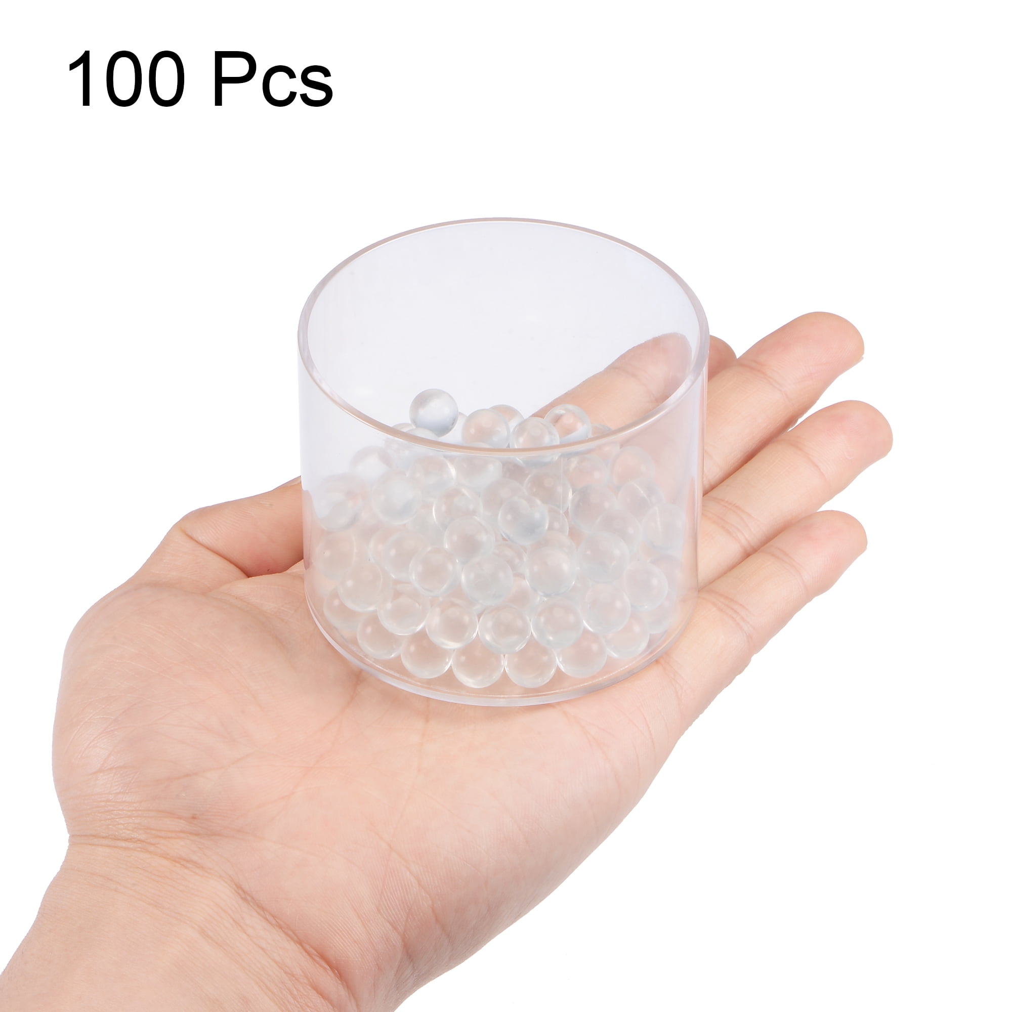 Unique Bargains Solid Round Clear Glass Ball Boiling Stones Soda Lime Glass Beads 0.35