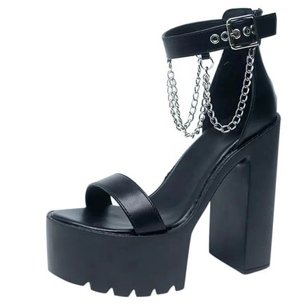 

Sandals For Women Summer Sandals For Women Ladies Chunky High Heels Waterproof Platform Sandals Casual Zippered Shoes