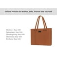 thumbnail image 6 of MOSISO Women's Padded compartments PU Leather 15.6" Laptop Tote Bag, Brown, 6 of 6